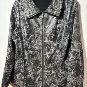 Elegant Black and Gray Bomber Jacket